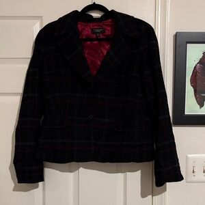 Talbots Black and Red Plaid Women's Blazer